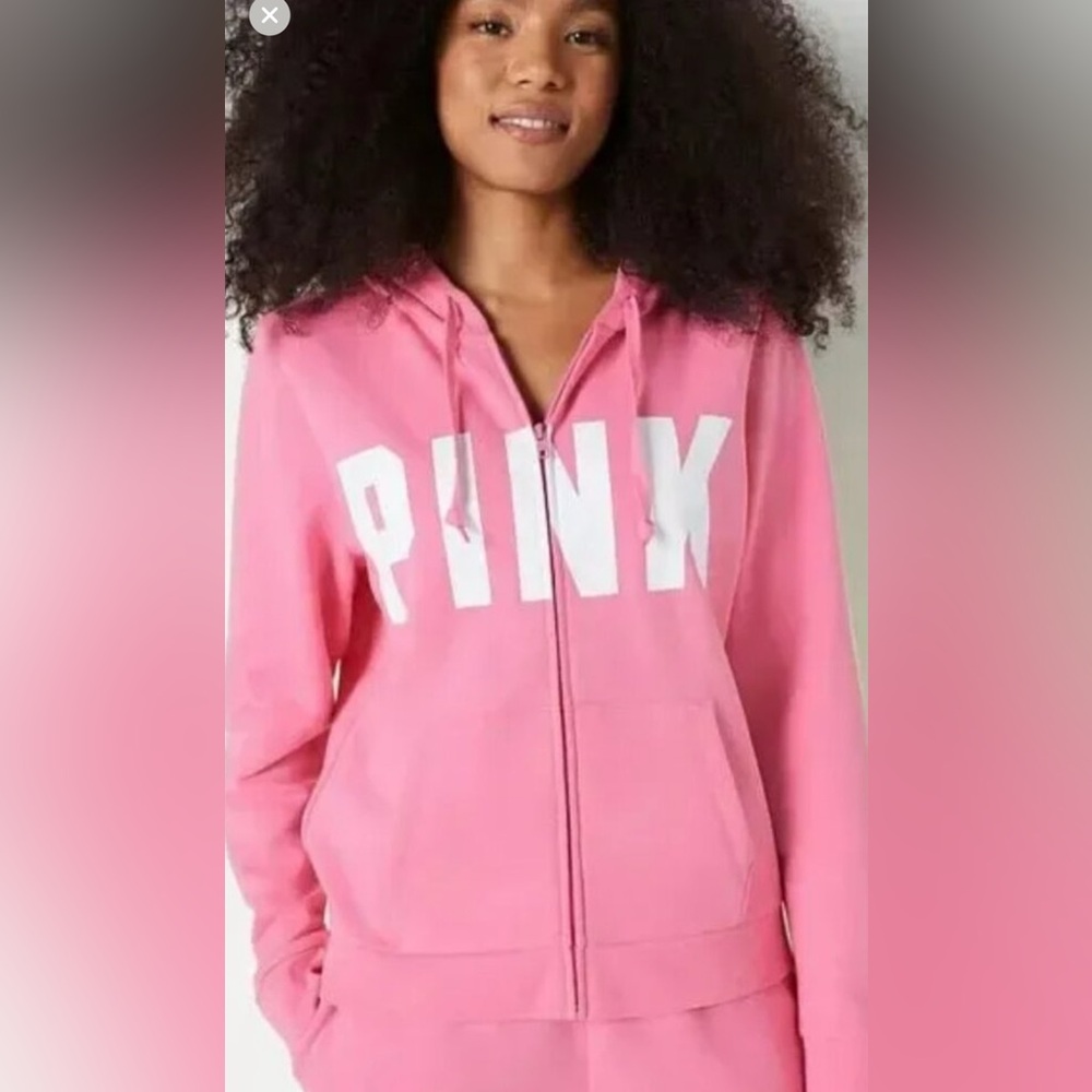 Vs pink full zip hoodie size large in perfect condition old school